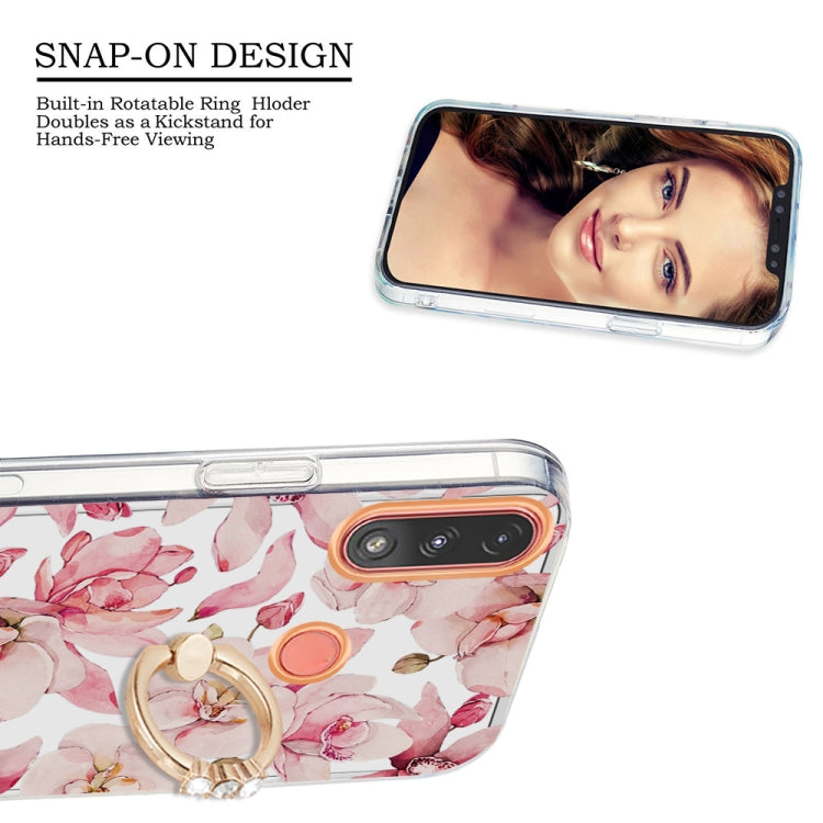 For Motorola Moto E7 Power /  E7i Power Ring IMD Flowers TPU Phone Case