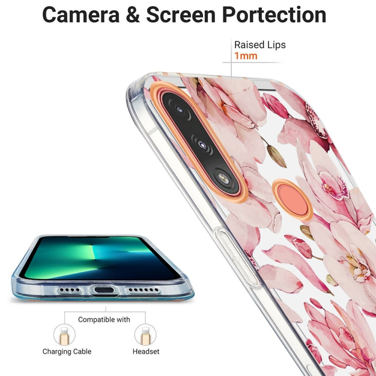 For Motorola Moto E7 Power /  E7i Power Ring IMD Flowers TPU Phone Case
