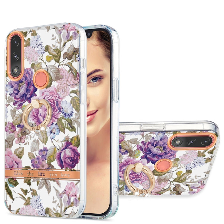 For Motorola Moto E7 Power /  E7i Power Ring IMD Flowers TPU Phone Case