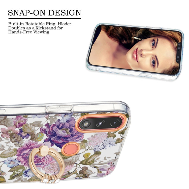 For Motorola Moto E7 Power /  E7i Power Ring IMD Flowers TPU Phone Case