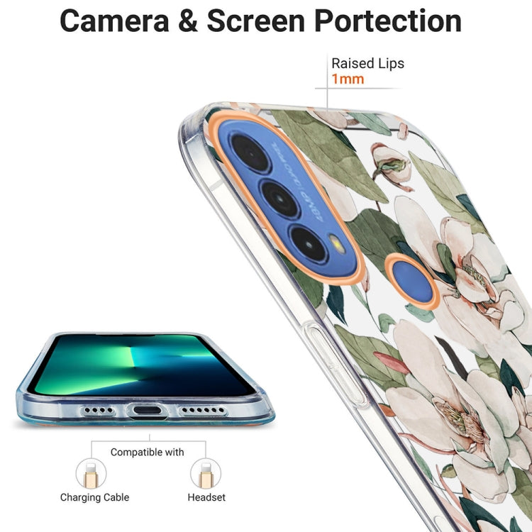 For Motorola Moto E20 / E30 / E40 Ring IMD Flowers TPU Phone Case
