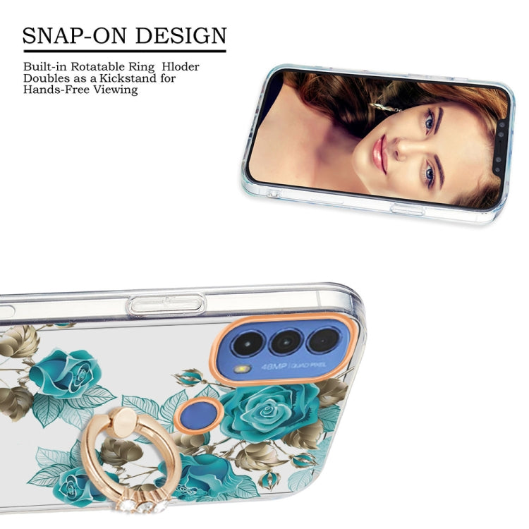 For Motorola Moto E20 / E30 / E40 Ring IMD Flowers TPU Phone Case