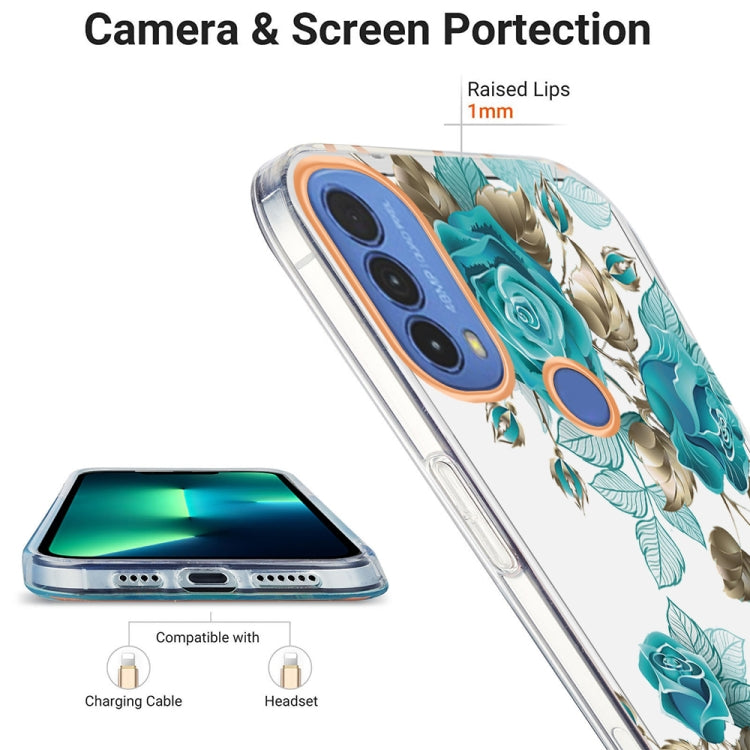 For Motorola Moto E20 / E30 / E40 Ring IMD Flowers TPU Phone Case