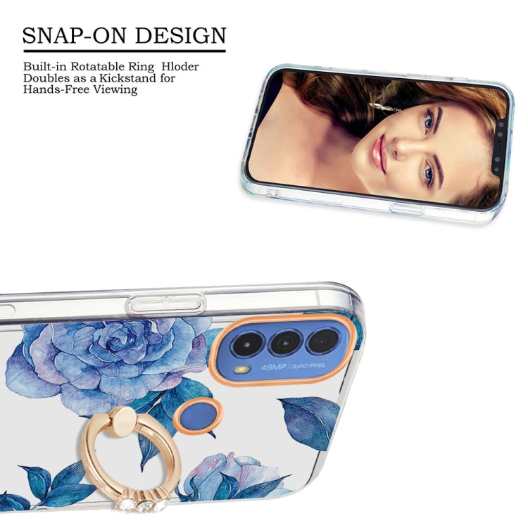 For Motorola Moto E20 / E30 / E40 Ring IMD Flowers TPU Phone Case