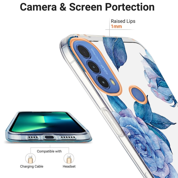 For Motorola Moto E20 / E30 / E40 Ring IMD Flowers TPU Phone Case