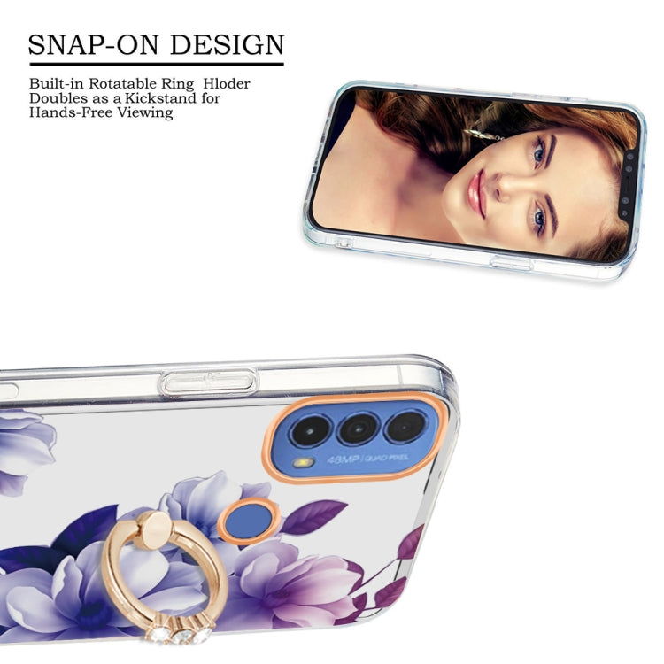 For Motorola Moto E20 / E30 / E40 Ring IMD Flowers TPU Phone Case