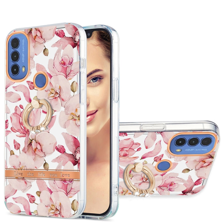 For Motorola Moto E20 / E30 / E40 Ring IMD Flowers TPU Phone Case