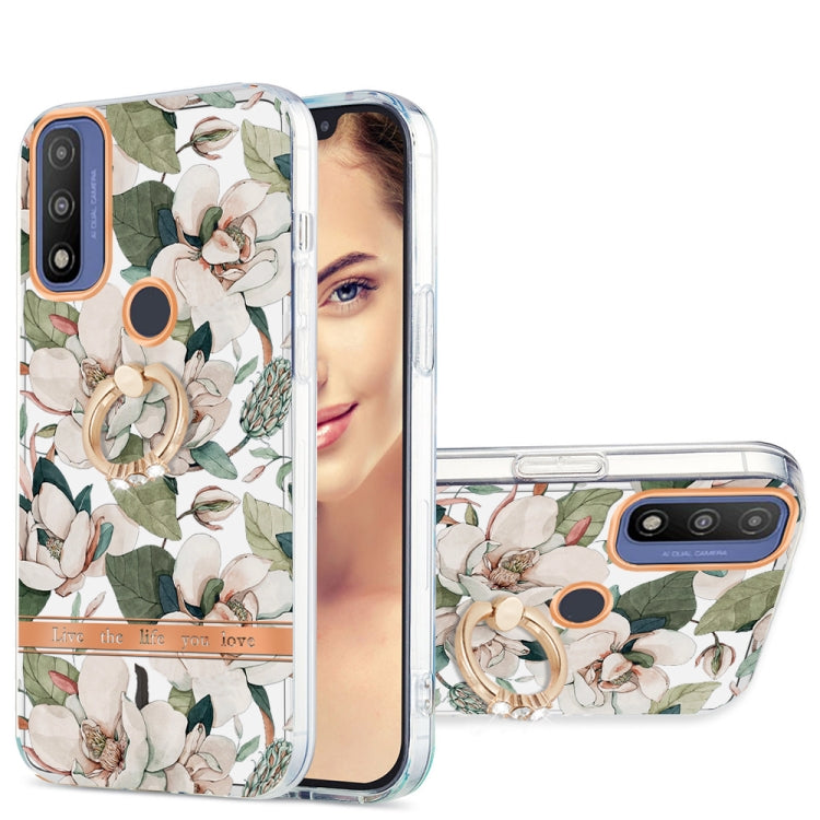 For Motorola Moto G Pure Ring IMD Flowers TPU Phone Case