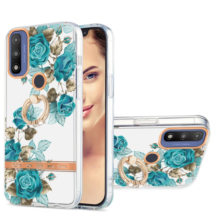 For Motorola Moto G Pure Ring IMD Flowers TPU Phone Case