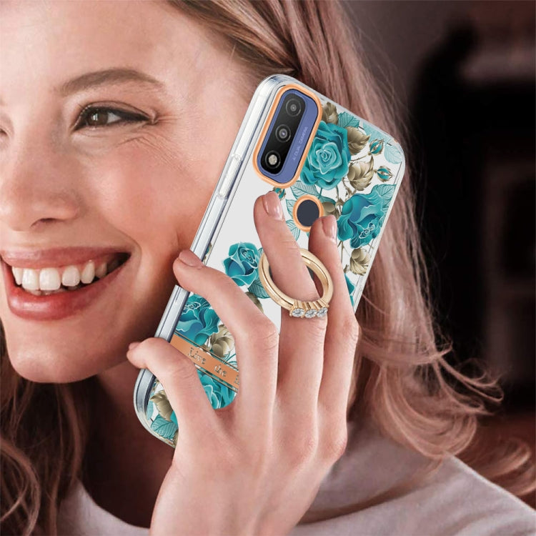For Motorola Moto G Pure Ring IMD Flowers TPU Phone Case