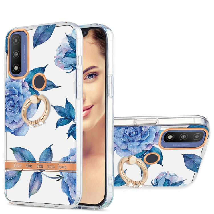 For Motorola Moto G Pure Ring IMD Flowers TPU Phone Case
