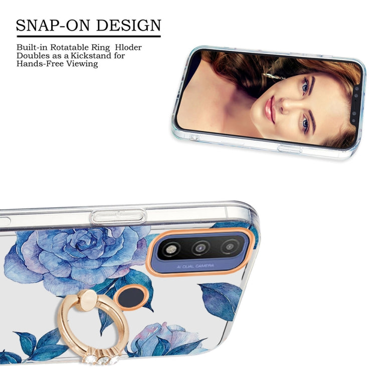 For Motorola Moto G Pure Ring IMD Flowers TPU Phone Case