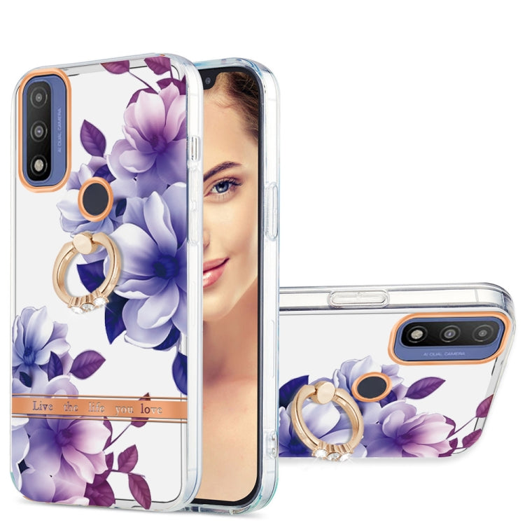 For Motorola Moto G Pure Ring IMD Flowers TPU Phone Case