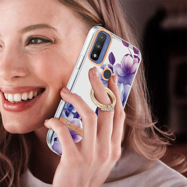 For Motorola Moto G Pure Ring IMD Flowers TPU Phone Case