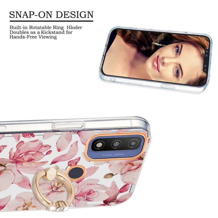 For Motorola Moto G Pure Ring IMD Flowers TPU Phone Case