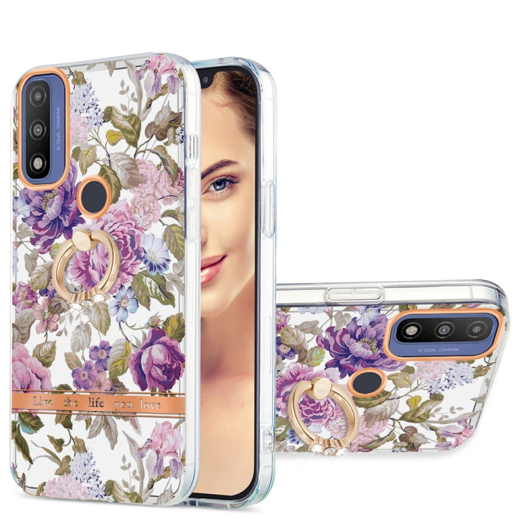 For Motorola Moto G Pure Ring IMD Flowers TPU Phone Case