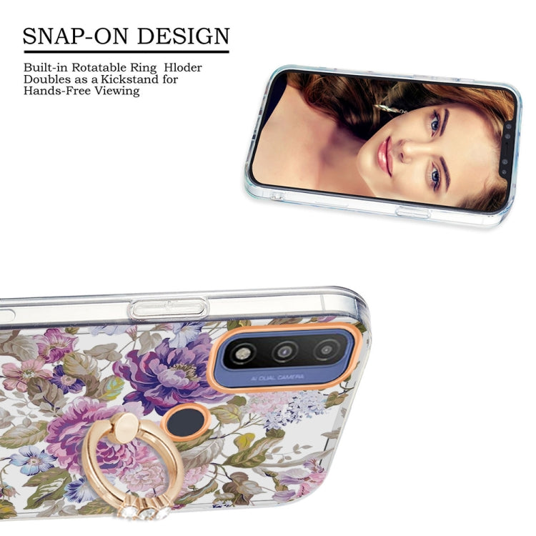 For Motorola Moto G Pure Ring IMD Flowers TPU Phone Case
