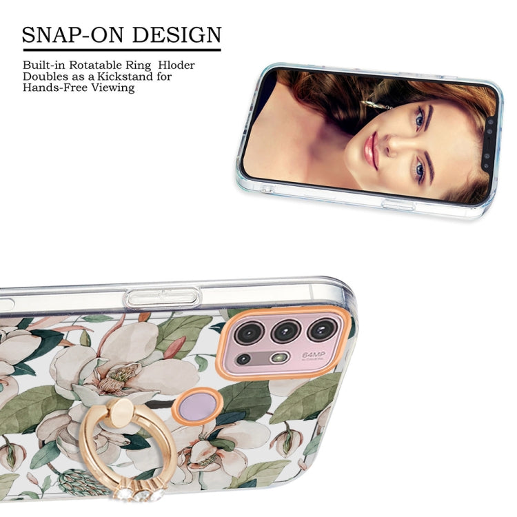 For Motorola Moto G30 / G20 / G10 Ring IMD Flowers TPU Phone Case