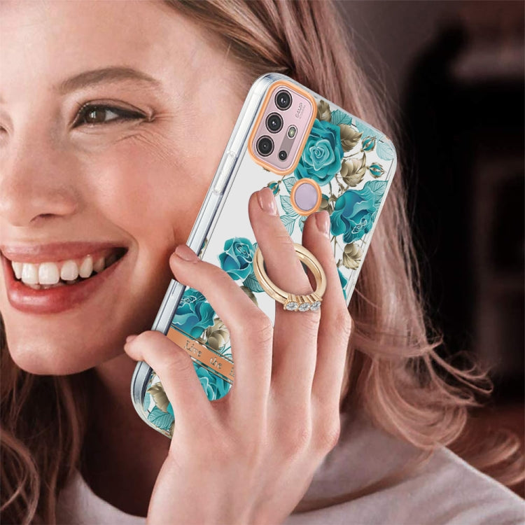 For Motorola Moto G30 / G20 / G10 Ring IMD Flowers TPU Phone Case