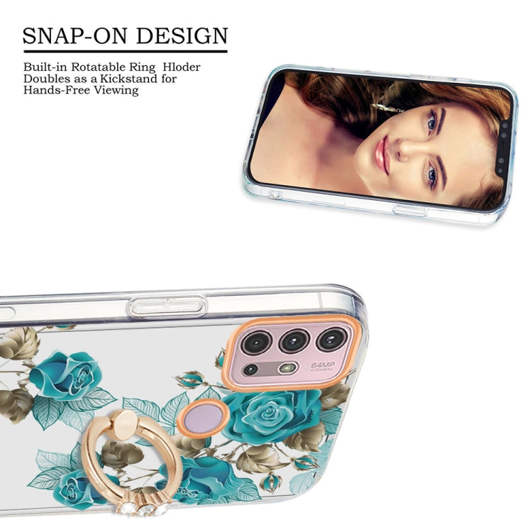 For Motorola Moto G30 / G20 / G10 Ring IMD Flowers TPU Phone Case