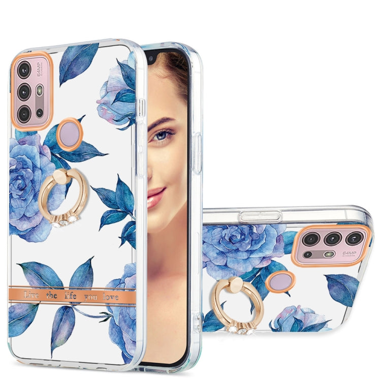 For Motorola Moto G30 / G20 / G10 Ring IMD Flowers TPU Phone Case