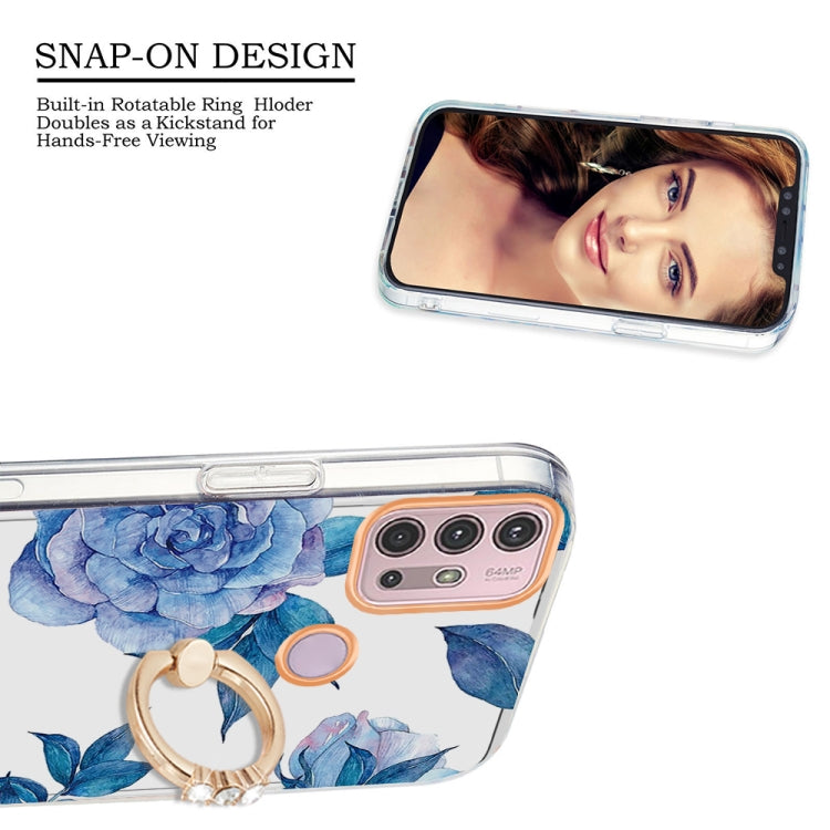 For Motorola Moto G30 / G20 / G10 Ring IMD Flowers TPU Phone Case