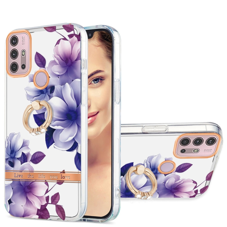 For Motorola Moto G30 / G20 / G10 Ring IMD Flowers TPU Phone Case