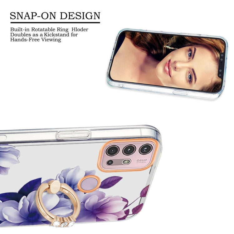 For Motorola Moto G30 / G20 / G10 Ring IMD Flowers TPU Phone Case