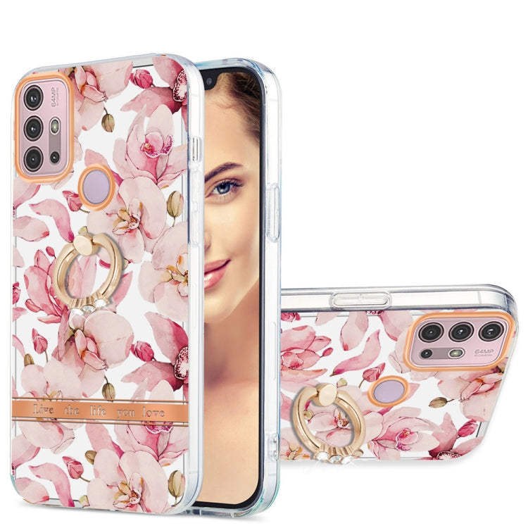 For Motorola Moto G30 / G20 / G10 Ring IMD Flowers TPU Phone Case