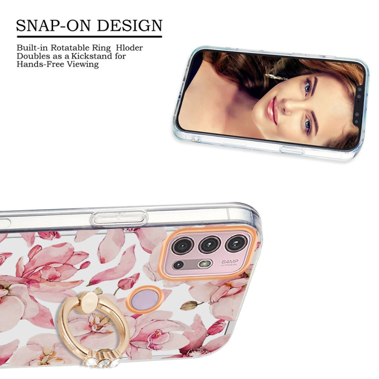 For Motorola Moto G30 / G20 / G10 Ring IMD Flowers TPU Phone Case