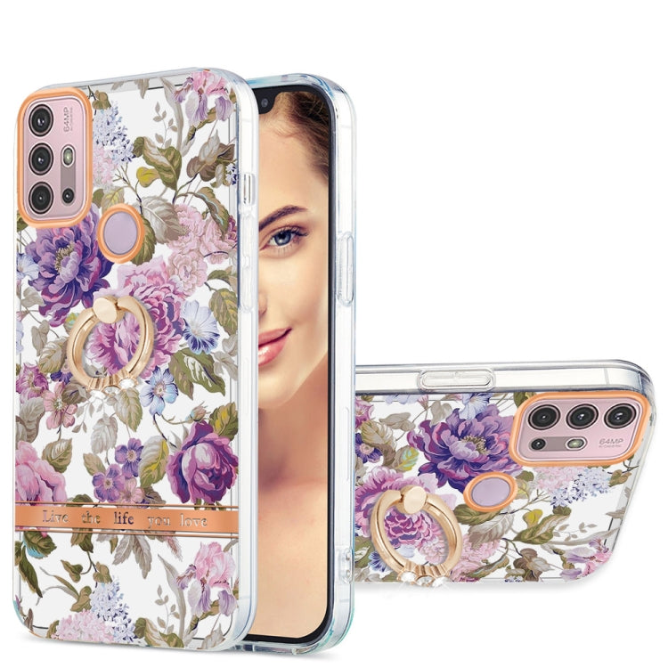 For Motorola Moto G30 / G20 / G10 Ring IMD Flowers TPU Phone Case