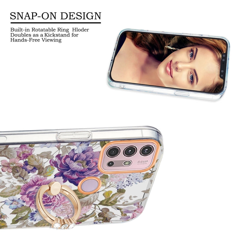 For Motorola Moto G30 / G20 / G10 Ring IMD Flowers TPU Phone Case