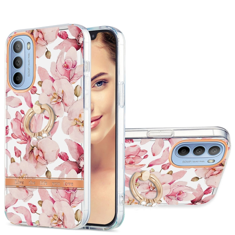 For Motorola Moto G31 / G41 Ring IMD Flowers TPU Phone Case