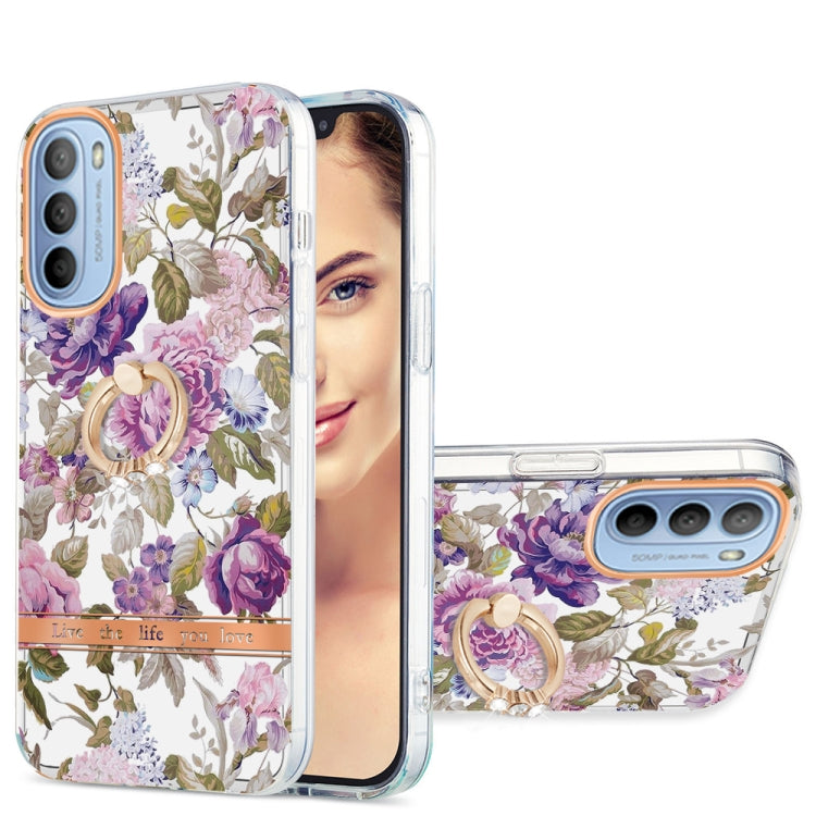 For Motorola Moto G31 / G41 Ring IMD Flowers TPU Phone Case