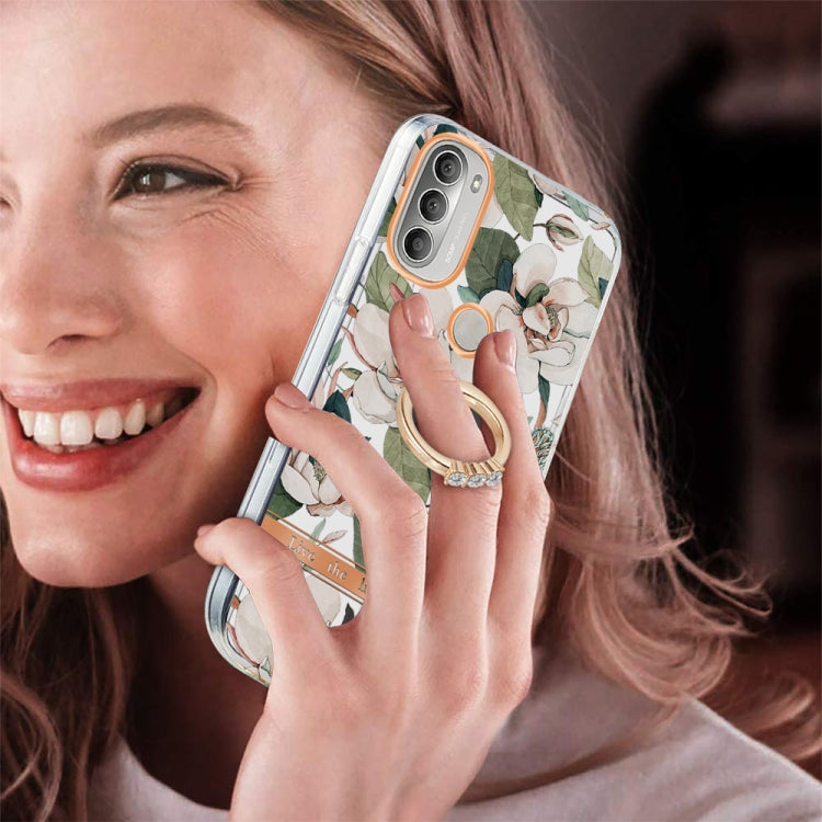 For Motorola Moto G51 5G Ring IMD Flowers TPU Phone Case