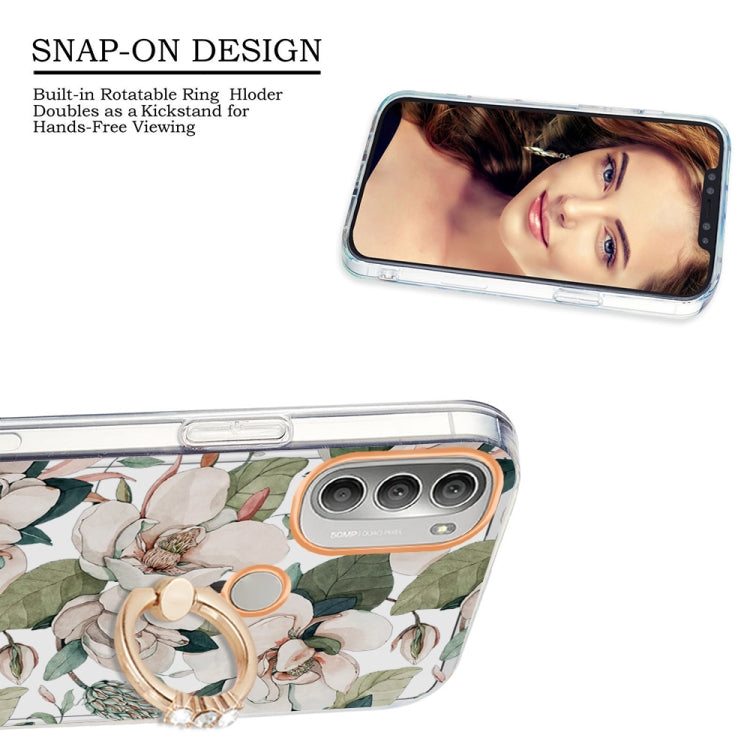 For Motorola Moto G51 5G Ring IMD Flowers TPU Phone Case