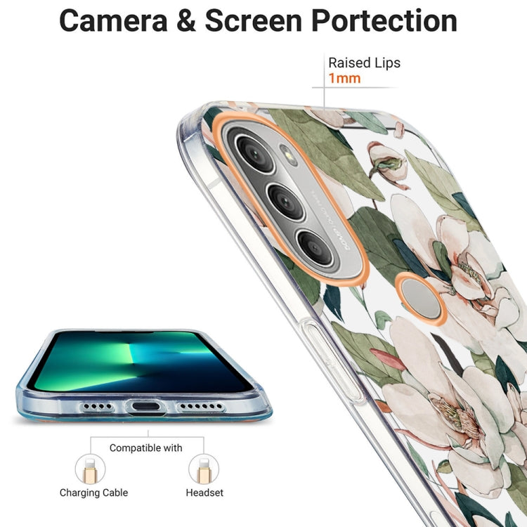 For Motorola Moto G51 5G Ring IMD Flowers TPU Phone Case