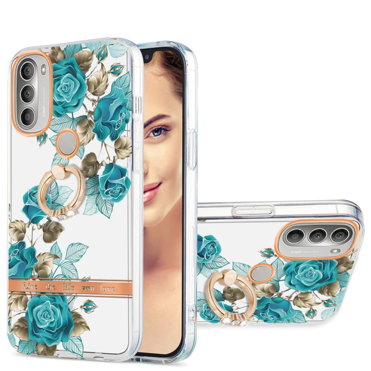 For Motorola Moto G51 5G Ring IMD Flowers TPU Phone Case