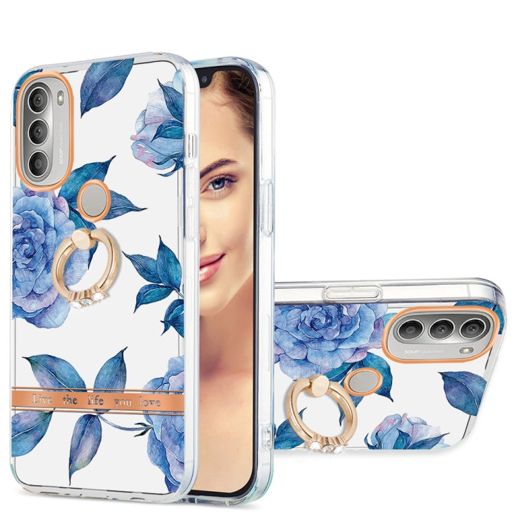 For Motorola Moto G51 5G Ring IMD Flowers TPU Phone Case
