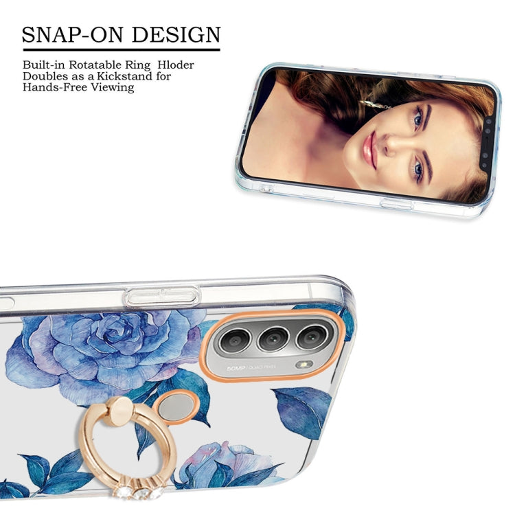 For Motorola Moto G51 5G Ring IMD Flowers TPU Phone Case