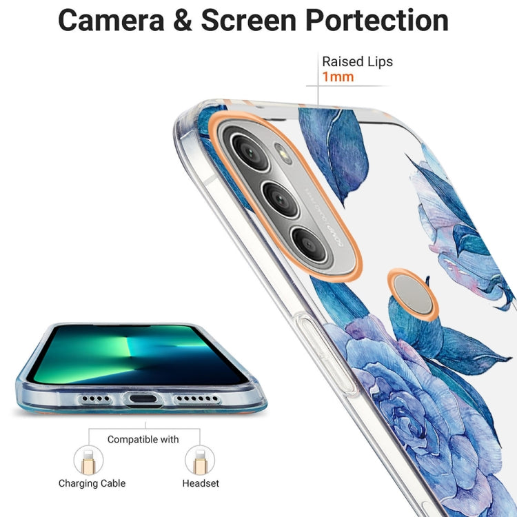 For Motorola Moto G51 5G Ring IMD Flowers TPU Phone Case