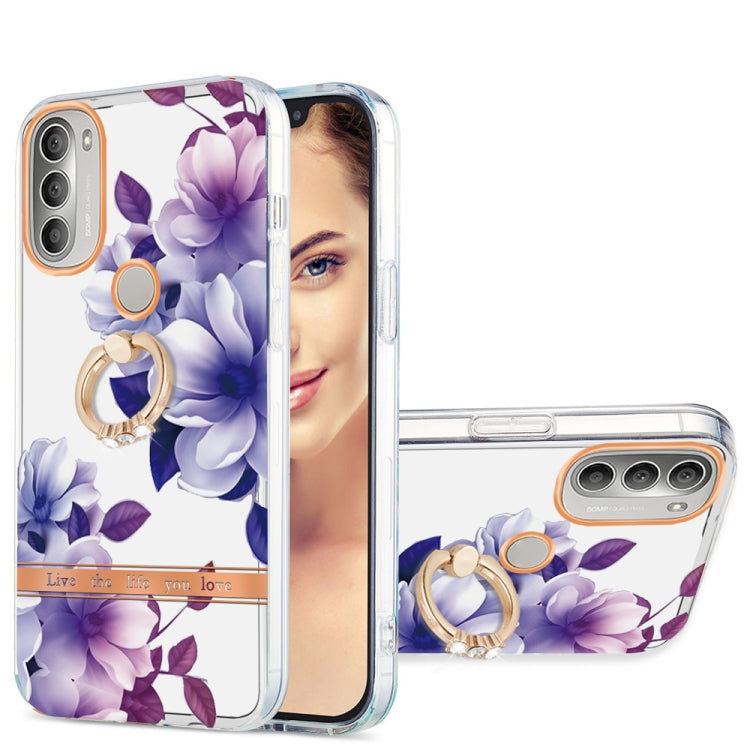 For Motorola Moto G51 5G Ring IMD Flowers TPU Phone Case