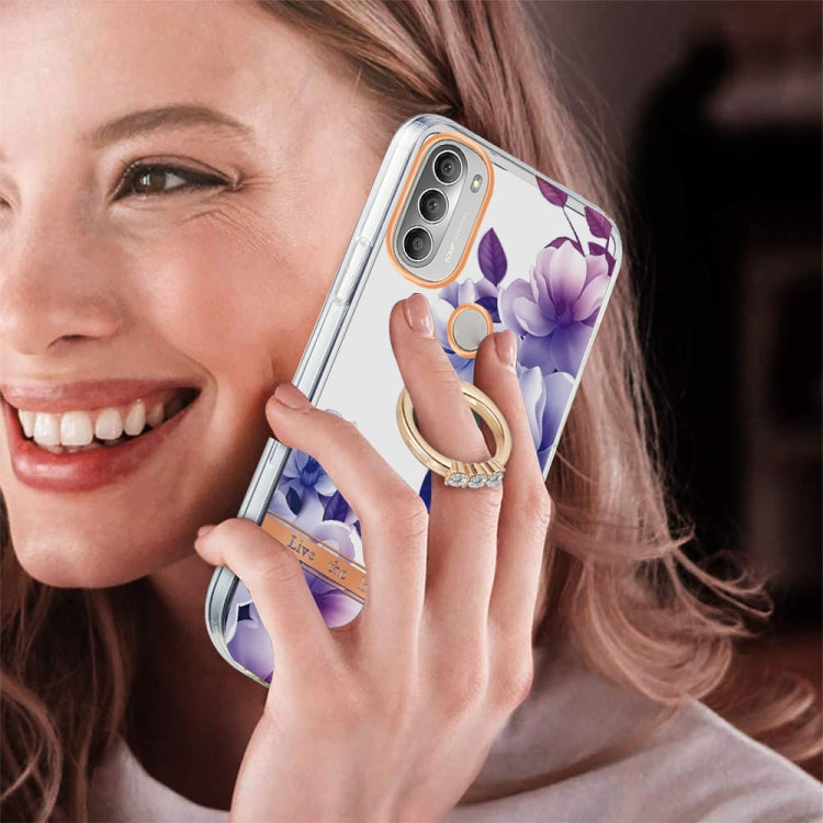 For Motorola Moto G51 5G Ring IMD Flowers TPU Phone Case