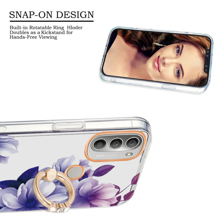For Motorola Moto G51 5G Ring IMD Flowers TPU Phone Case