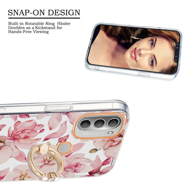 For Motorola Moto G51 5G Ring IMD Flowers TPU Phone Case