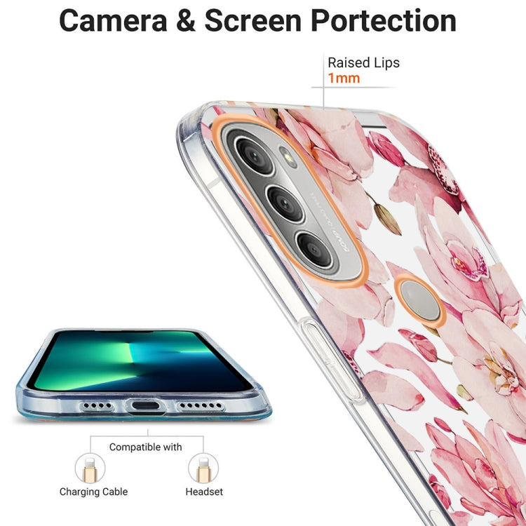 For Motorola Moto G51 5G Ring IMD Flowers TPU Phone Case