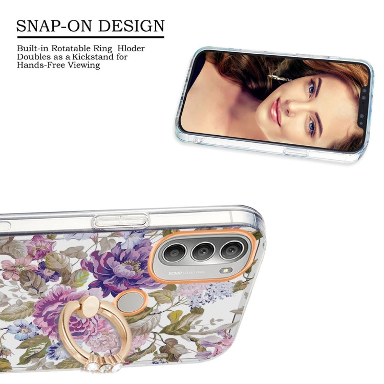 For Motorola Moto G51 5G Ring IMD Flowers TPU Phone Case