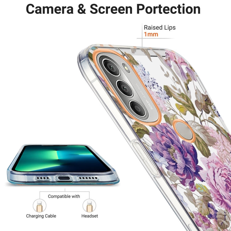 For Motorola Moto G51 5G Ring IMD Flowers TPU Phone Case