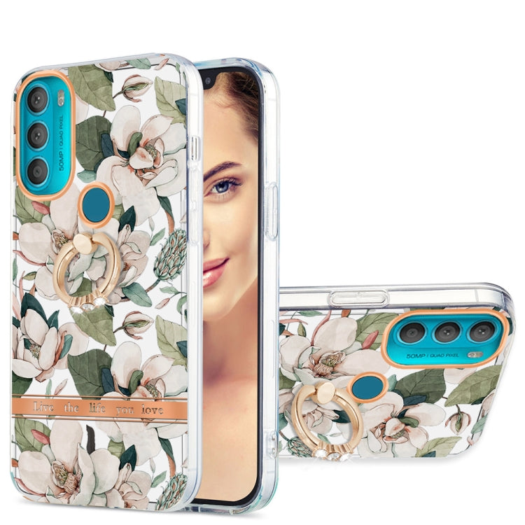 For Motorola Moto G71 5G Ring IMD Flowers TPU Phone Case