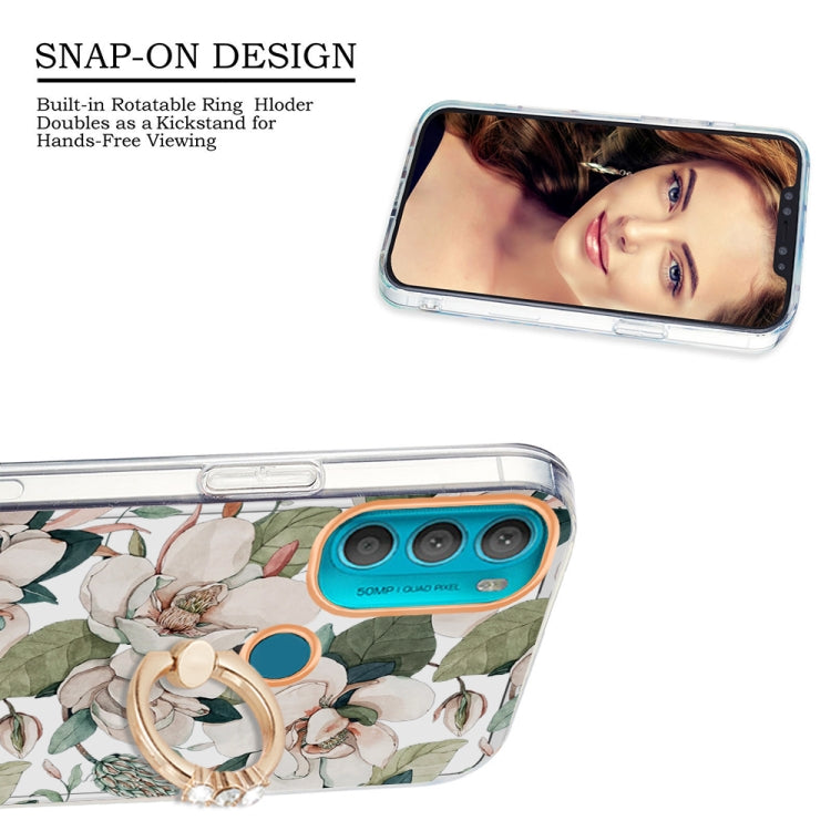 For Motorola Moto G71 5G Ring IMD Flowers TPU Phone Case